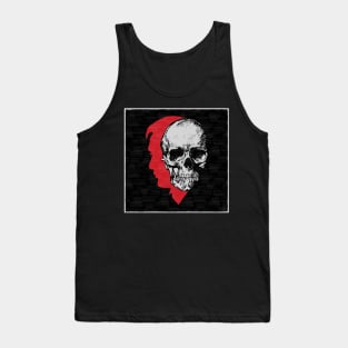 Hannibal Blood Red Profile with Gray Skull Superimposed Tank Top